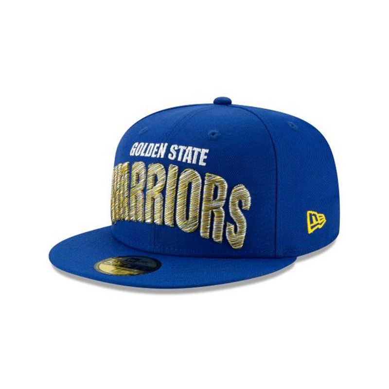 NBA Golden State Warriors Raised Threads 59Fifty Fitted (UST8735) - Blue New Era Caps